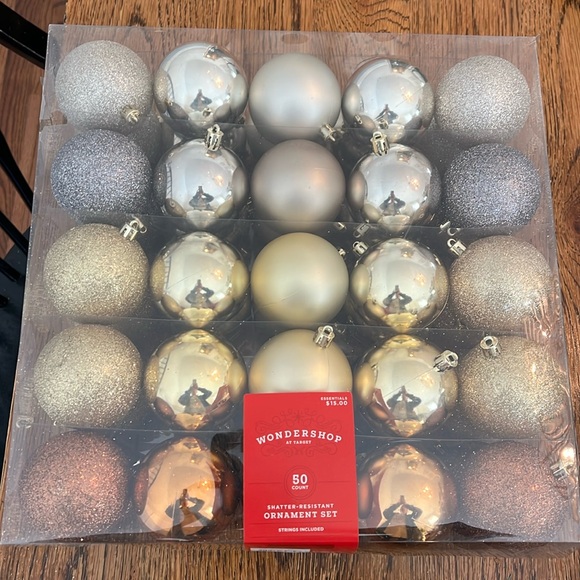 50 GOLD, SILVER, and BRONZE ORNAMENTS - Picture 1 of 5